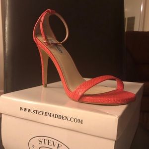 Steve Madden Stecy Coral Snake Ankle Strap Heels